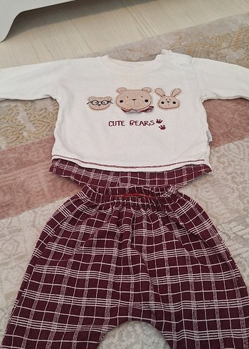 uniseks cocuk Uzun Kollu Örme Beyaz Tişört - Görsel 2