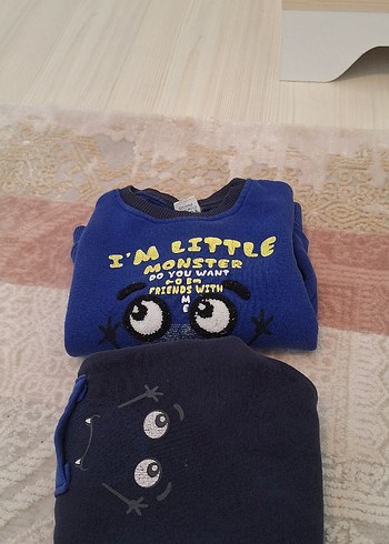 Mavi Baskılı Erkek Çocuk Sweatshirt ve pantolon takim - Görsel 3