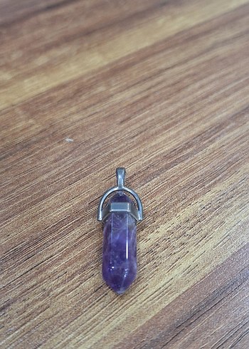 mor ametist dogal tas kolye ucu - Görsel 2