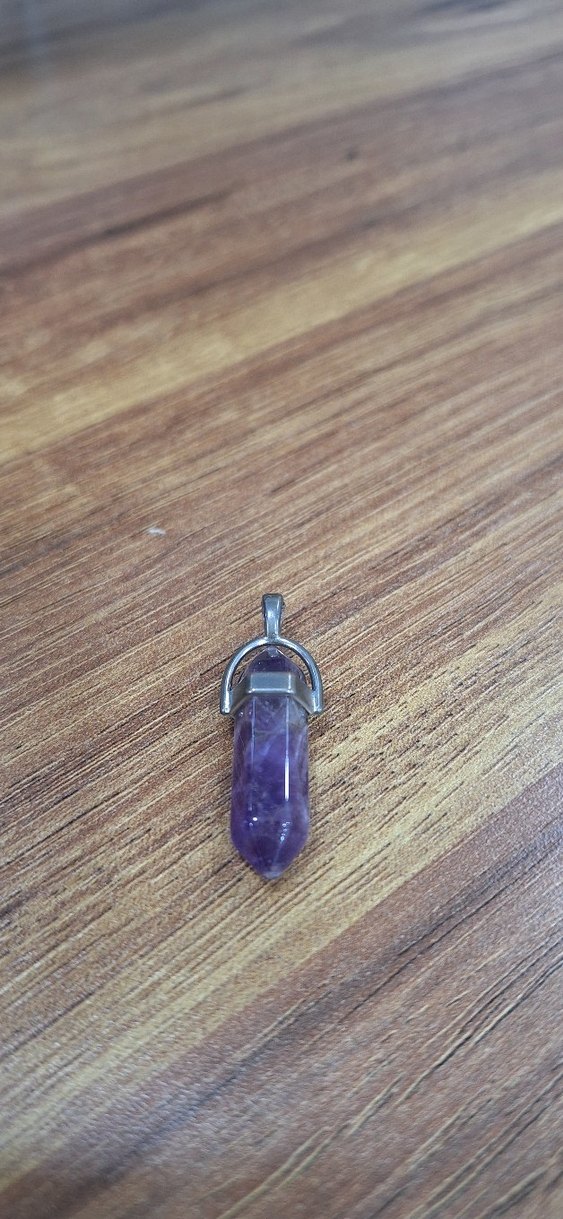 mor ametist dogal tas kolye ucu - Görsel 2