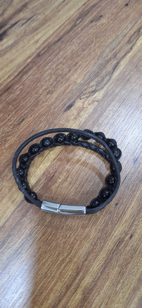 Erkek Siyah Minimalist Bileklik - Görsel 2