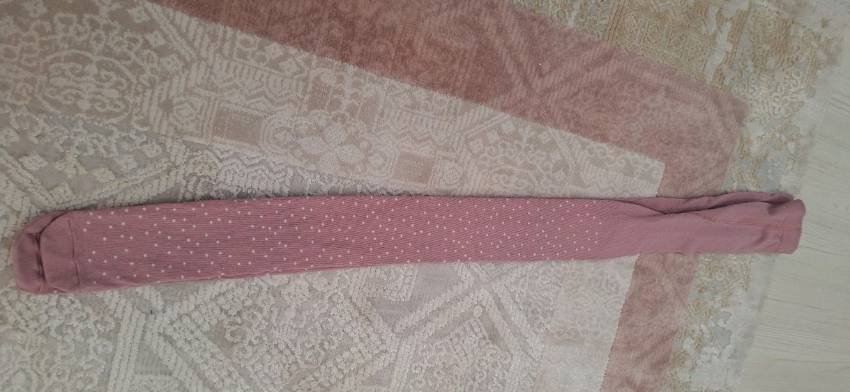 Pembe Noktalı Çocuk Külotlu Çorap - Görsel 2