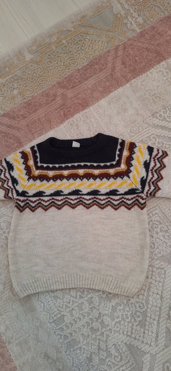 Bohem Tarz Örgü Erkek çocuk yün  Kazak - Görsel 3