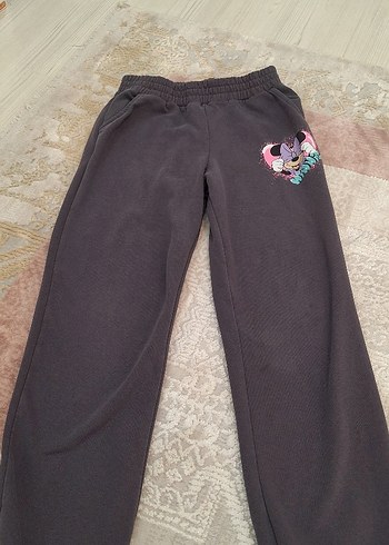 Kız Çocuk Gri Kapüşonlu Sweatshirt ve Eşofman - Görsel 3