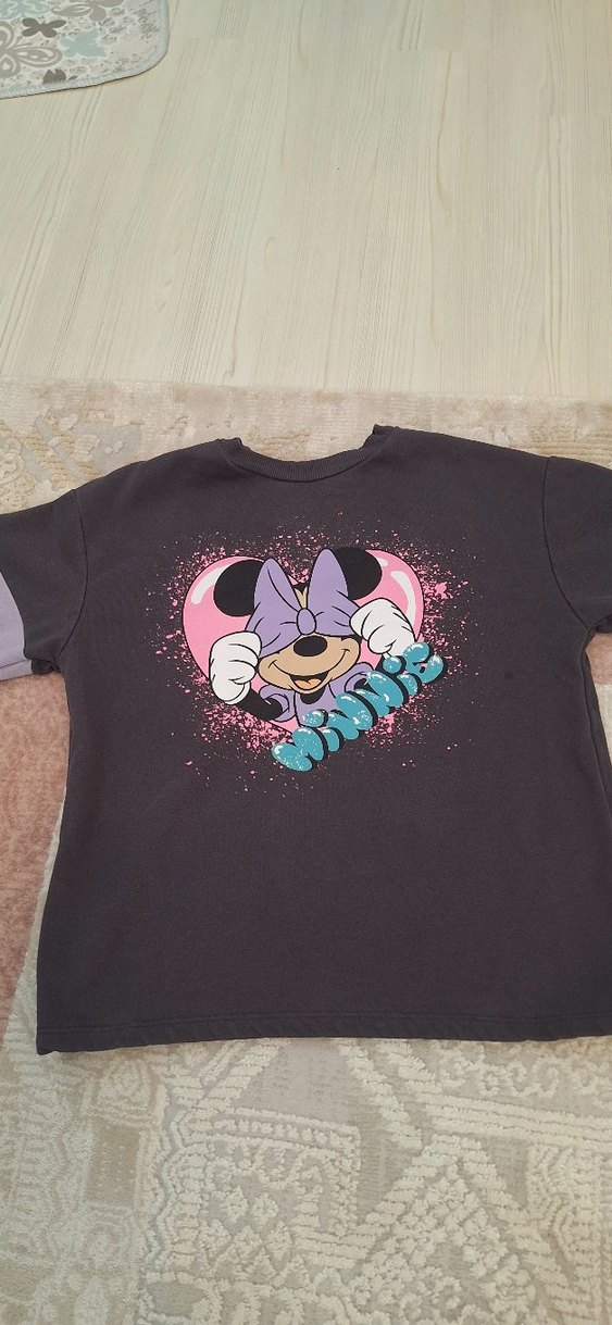 Kız Çocuk Gri Kapüşonlu Sweatshirt ve Eşofman - Görsel 4