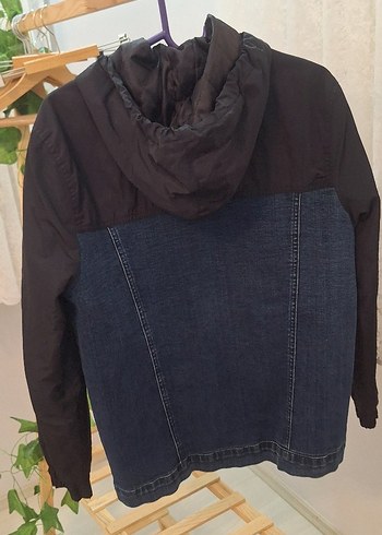 Siyah ve Koyu Mavi Erkek kot Ceket - Görsel 8