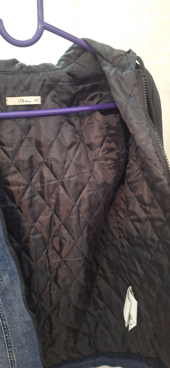 Siyah ve Koyu Mavi Erkek kot Ceket - Görsel 4