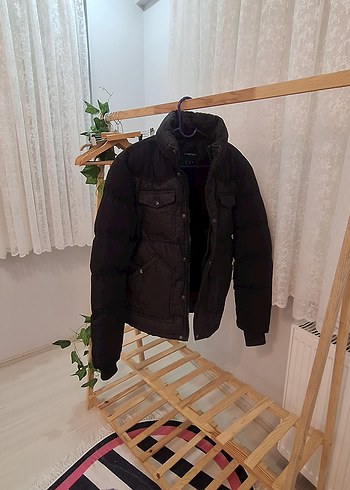 Düğmeli Gri Erkek Midi Mont - Görsel 3