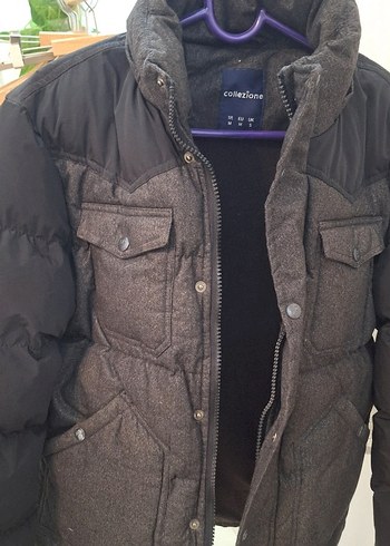 Düğmeli Gri Erkek Midi Mont - Görsel 4