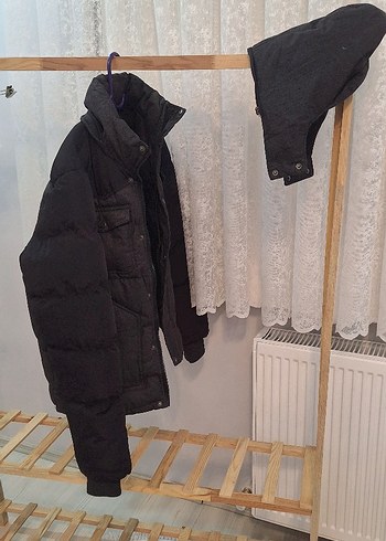 Düğmeli Gri Erkek Midi Mont - Görsel 10