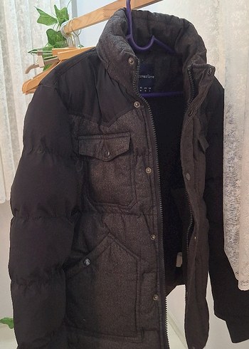 Düğmeli Gri Erkek Midi Mont - Görsel 6