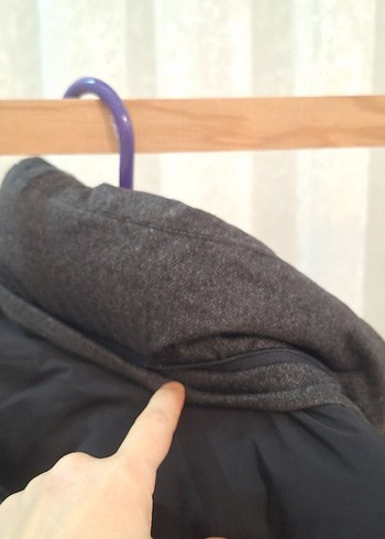 Düğmeli Gri Erkek Midi Mont - Görsel 9