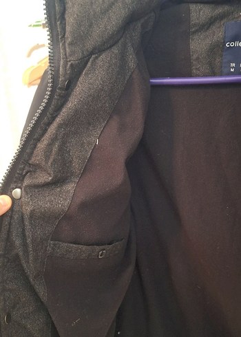 Düğmeli Gri Erkek Midi Mont - Görsel 5