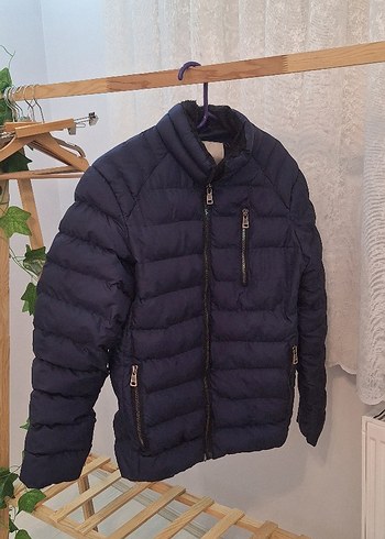 Erkek Lacivert Fermuarlı Mont - Görsel 2