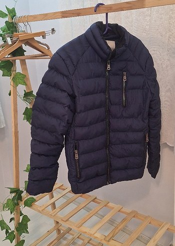 Erkek Lacivert Fermuarlı Mont - Görsel 3