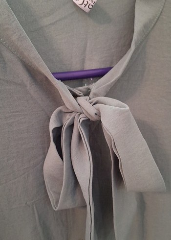 Düğmeli yesil Kadın Uzun Keten Tunik - Görsel 4