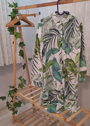 Uzun Kollu, Salaş, V Yaka Kadın Gömlek - Görsel 2