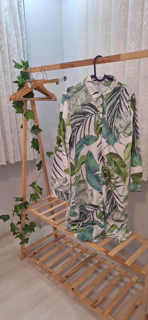 Uzun Kollu, Salaş, V Yaka Kadın Gömlek - Görsel 2