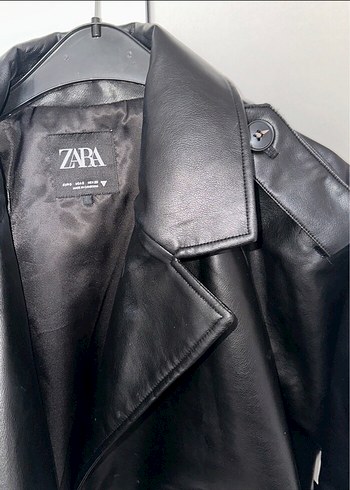 Zara Siyah Kemerli Deri Ceket - Görsel 5
