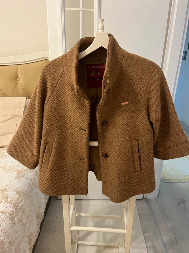 Kahverengi Düğmeli Kadın Ceket - Görsel 3