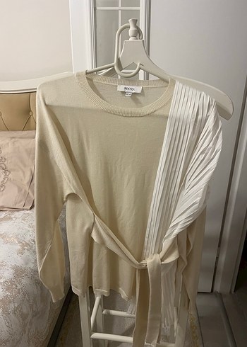 Kadın Beyaz Keten Salaş Bohem Triko - Görsel 4