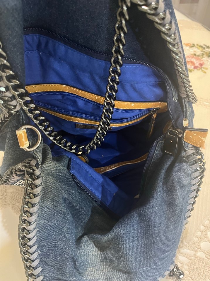 Zincir Detaylı Denim Kadın Çanta - Görsel 2