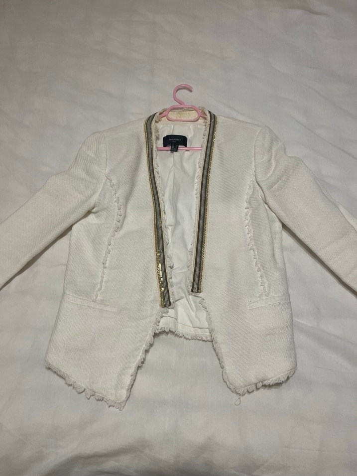 Mango Beyaz Midi Kadın Ceket - Görsel 3