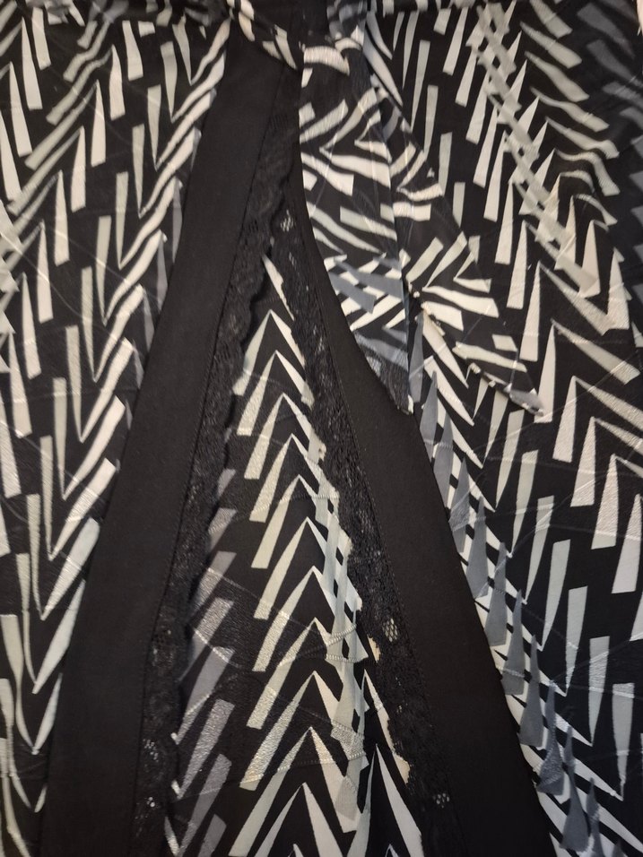 Uzun Siyah Zebra Desenli Kadın elbise - Görsel 3