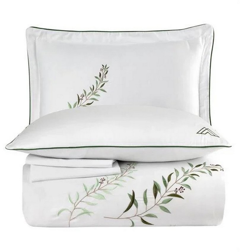 VERO VANNI BRODE SATEN NEVRESİM TAKIMI ÇİFT KİŞİLİK PALME - Görsel 4