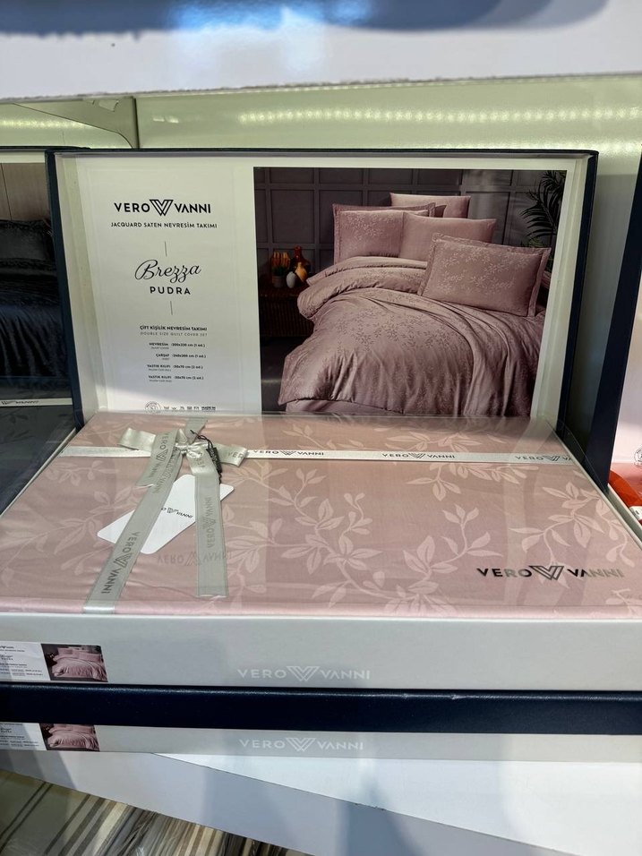 VERO VANNI JACQUARD BREZZA PUDRA ÇİFT KİŞİLİK NEVRESİM TAKIMI - Görsel 2