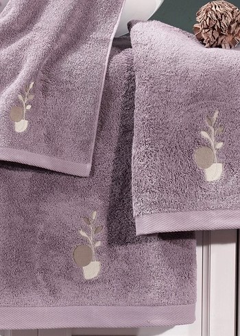 VERO VANNI CUBO NAKIŞLI HAVLU SET LEAF - Görsel 2