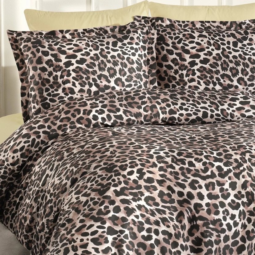 VERO VANNI NOVA SATEN NEVRESİM TAKIMI ÇİFT KİŞİLİK LEOPAR - Görsel 2