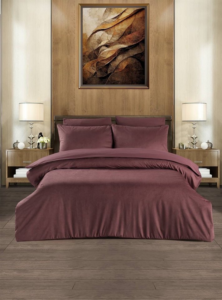 VERO VANNI VELVET NEVRESİM TAKIMI GÜL KURUSU - Görsel 2