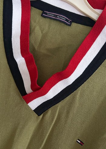 Tommy Hilfiger Haki Renk Kazak S beden - Görsel 2