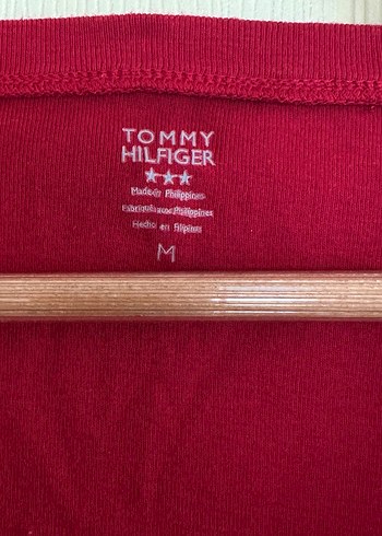 Orijinal Tommy Hilfiger Uzun Kollu Üst Kırmızı - Görsel 2