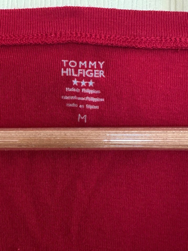 Orijinal Tommy Hilfiger Uzun Kollu Üst Kırmızı - Görsel 2