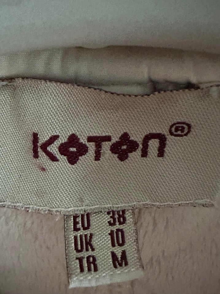 Koton bej kapitone kadın kaban - Görsel 5