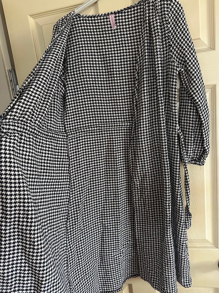 Kazayağı desenli elbise - Görsel 2