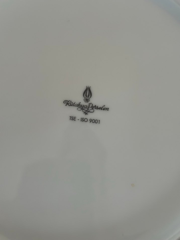 Gold Yeşil Kenarlı Porselen Servis Tabağı Vintage - Görsel 4