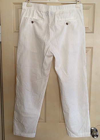 H&M H&M Erkek Beyaz Keten Pantolon M beden