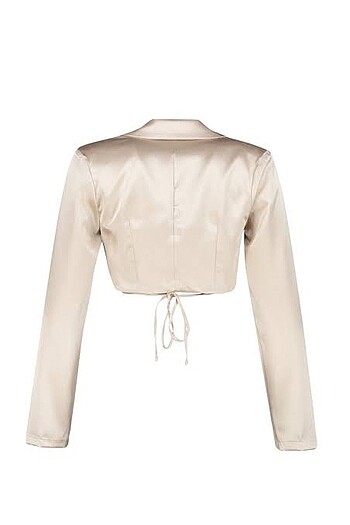 xs Beden bej saten blazer ceket