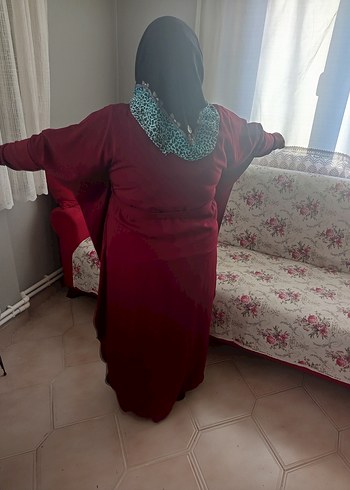 46 Beden bordo Renk Yarasa kol ferace