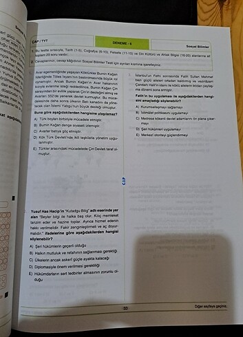 Beden Renk Sosyal bilimler denemesi