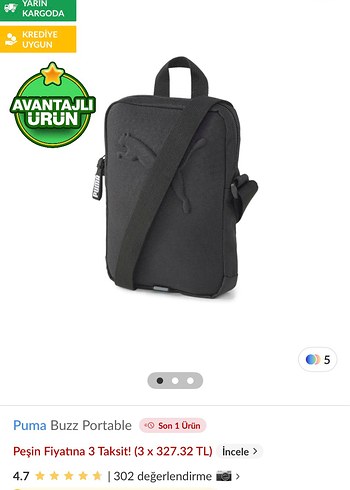 Puma Siyah Erkek Omuz Çantası