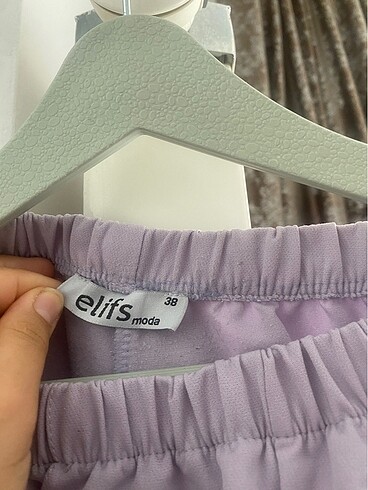 Beli lastikli pantolon lila rengi