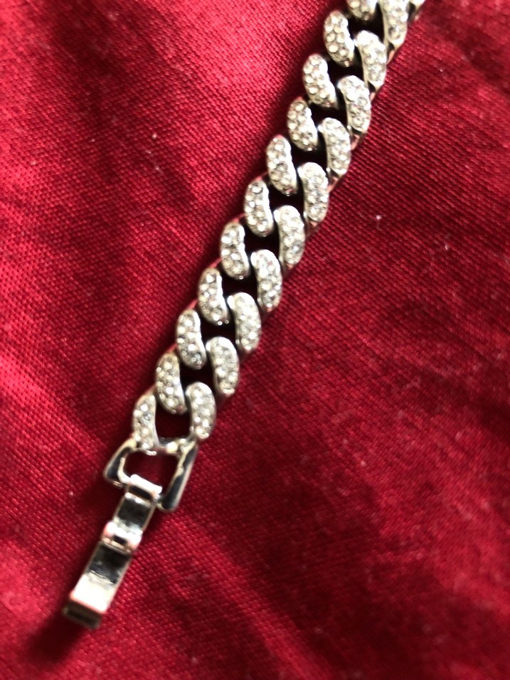 Parlak Taşlı Altın Renk Zincir bileklik - Görsel 3