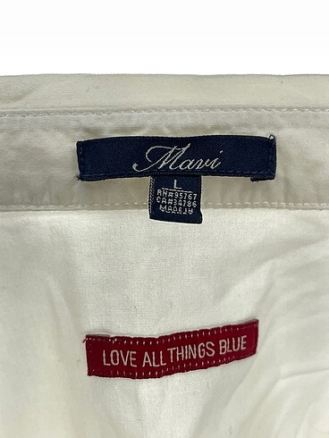 l Beden beyaz Renk Mavi Jeans Gömlek %70 İndirimli.