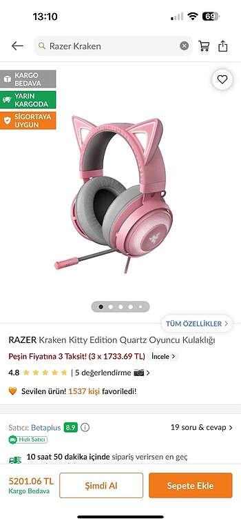 RAZER KRAKEN OYUNCU KULAKLIĞI