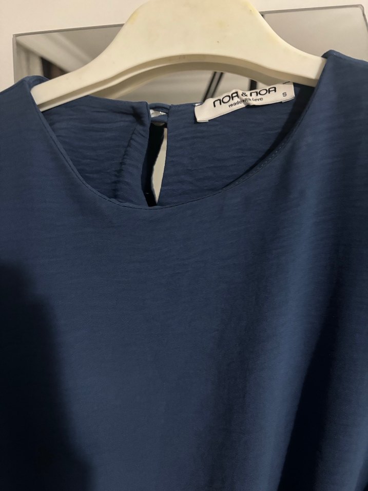 Kadın Lacivert Midi Kemerli Elbise - Görsel 2