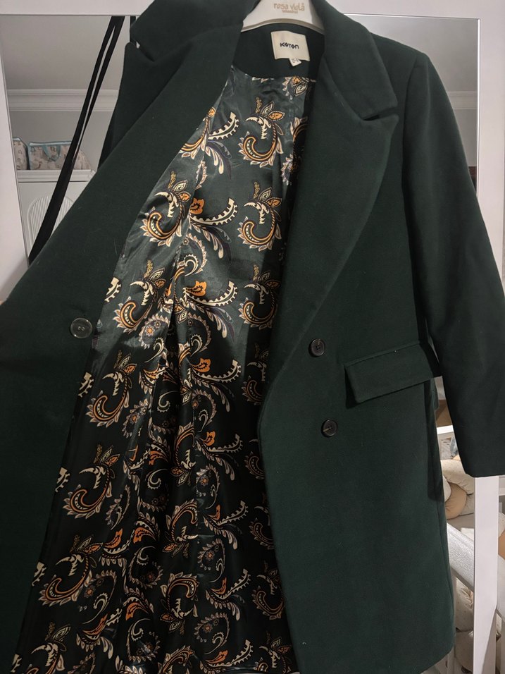 Siyah Çift Düğmeli Kaban - Görsel 3